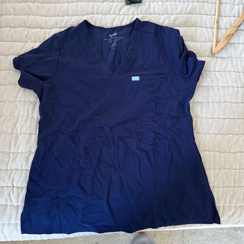 Navy Blue Women's Scrub Top